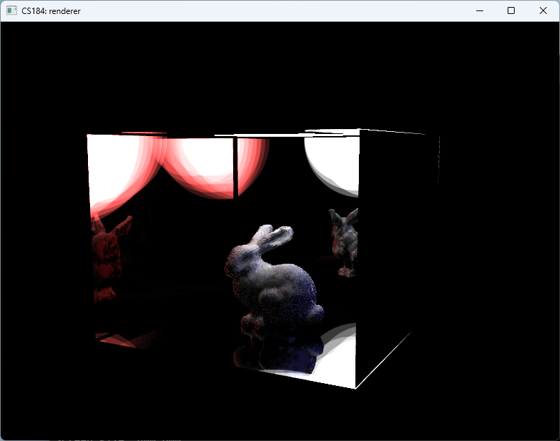 Bunny scene with mirror wall