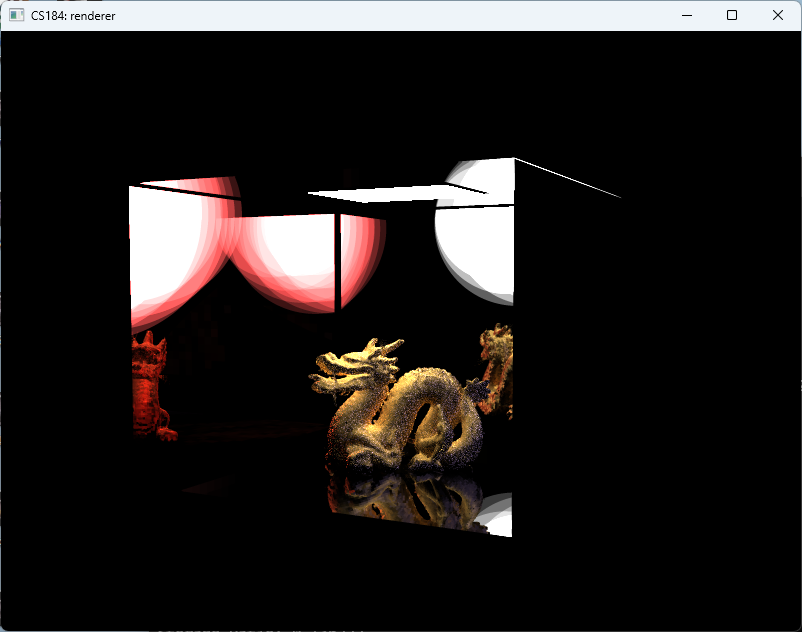 Dragon scene with mirror wall